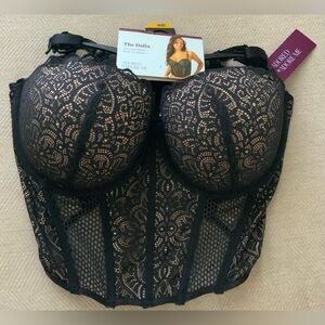 Womenks Adore Me Black Lace Push Up Bra with Underwire Support